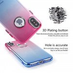 Wholesale iPhone X (Ten) Two Tone Color Hybrid Case (Hotpink Blue)